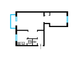 2-комнатная планировка квартиры в доме по проекту 1-443-1