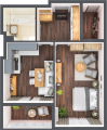 1-комнатная планировка квартиры в доме по адресу Пригородная улица 22 (3)