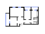 3-комнатная планировка квартиры в доме по проекту К-14