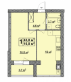 1-комнатная планировка квартиры в доме по адресу Франко Ивана улица №2