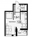 1-комнатная планировка квартиры в доме по адресу Набережно-Рыбальская улица 3