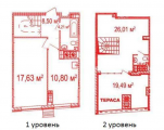 1-комнатная планировка квартиры в доме по адресу Бархатная улица 9а