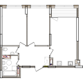 2-комнатная планировка квартиры в доме по адресу Правды / Выговского №8.1