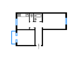 2-комнатная планировка квартиры в доме по проекту 1-406-08