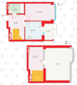 1-комнатная планировка квартиры в доме по адресу Бориспольская улица 18-26 (4)
