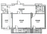 2-комнатная планировка квартиры в доме по адресу Коновальца Евгения улица (Щорса улица) 44а