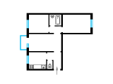 3-кімнатне планування квартири в будинку по проєкту 1-480