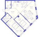 3-комнатная планировка квартиры в доме по адресу Гончара Олеся улица 69