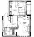 1-комнатная планировка квартиры в доме по адресу Набережно-Рыбальская улица №11