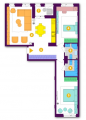 2-комнатная планировка квартиры в доме по адресу Рыльского Тадея бульвар 1