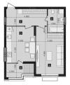 1-комнатная планировка квартиры в доме по адресу Максимовича Михаила улица (Трутенко Онуфрия улица) 32 (2)