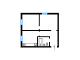 2-комнатная планировка квартиры в доме по проекту II-18-01/9
