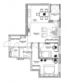 3-кімнатне планування квартири в будинку за адресою Бандери Степана проспект 14б (2)