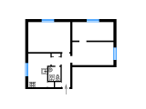 3-кімнатне планування квартири в будинку по проєкту 1-201-12