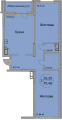 2-комнатная планировка квартиры в доме по адресу Львовская улица 15 (2)