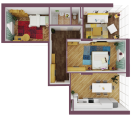3-комнатная планировка квартиры в доме по адресу Садовая улица 1а (14-16)