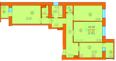 3-комнатная планировка квартиры в доме по адресу Чубинского Павла улица 6б