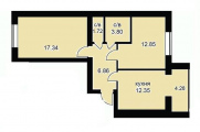 2-комнатная планировка квартиры в доме по адресу Садовая улица 6