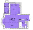 1-комнатная планировка квартиры в доме по адресу Бирюкова Леонида бульвар 2а к1-5
