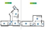 4-комнатная планировка квартиры в доме по адресу Новополевая улица 2м