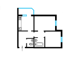 2-комнатная планировка квартиры в доме по проекту Т-25