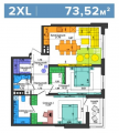 2-комнатная планировка квартиры в доме по адресу Салютная улица 2б (12)
