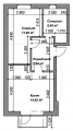 1-комнатная планировка квартиры в доме по адресу Грушевского улица 10а