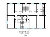 Поэтажная планировка квартир в доме по проекту 1-424-1