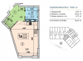 1-комнатная планировка квартиры в доме по адресу Глубочицкая улица 73