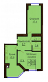 2-кімнатне планування квартири в будинку за адресою Сонячна вулиця 5