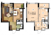 1-комнатная планировка квартиры в доме по адресу Ватутина улица 79