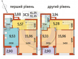 3-кімнатне планування квартири в будинку за адресою Відрадний проспект 93/2 (7)