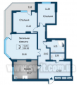 3-кімнатне планування квартири в будинку за адресою Каунаська вулиця 2а