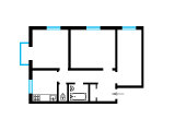 3-комнатная планировка квартиры в доме по проекту 1-204-6