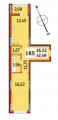 1-комнатная планировка квартиры в доме по адресу Отрадный проспект 93/2 (2)