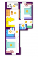 2-комнатная планировка квартиры в доме по адресу Кольцевая дорога 1 (12)