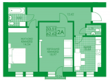 2-комнатная планировка квартиры в доме по адресу Амосова улица 4 (4)