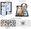 1-комнатная планировка квартиры в доме по адресу Придорожная улица 3