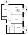 3-комнатная планировка квартиры в доме по адресу Счастливая улица 7