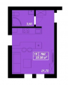 1-комнатная планировка квартиры в доме по адресу Булгакова улица 3