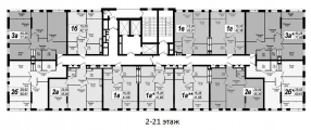 Поэтажная планировка квартир в доме по адресу Науки проспект 58 (2)