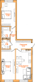 2-комнатная планировка квартиры в доме по адресу Тверской тупик 7б
