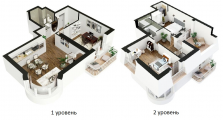 3-комнатная планировка квартиры в доме по адресу Молодежная улица 7 (3)