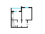 1-кімнатне планування квартири в будинку по проєкту 96 ЕС