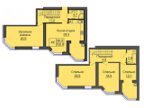 4-комнатная планировка квартиры в доме по адресу Мира улица 6