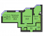 2-комнатная планировка квартиры в доме по адресу Мартынова проспект 14