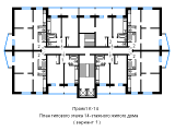 Поэтажная планировка квартир в доме по проекту К-14