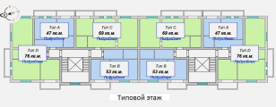 Поэтажная планировка квартир в доме по адресу Абрикосовая улица 12