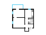 2-комнатная планировка квартиры в доме по проекту 1-281-2