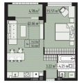 1-комнатная планировка квартиры в доме по адресу Ступки Богдана переулок 3